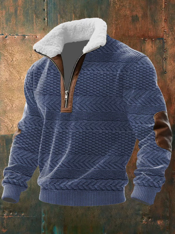 Jacobo |  Jersey con cremallera y cuello alto de pelo