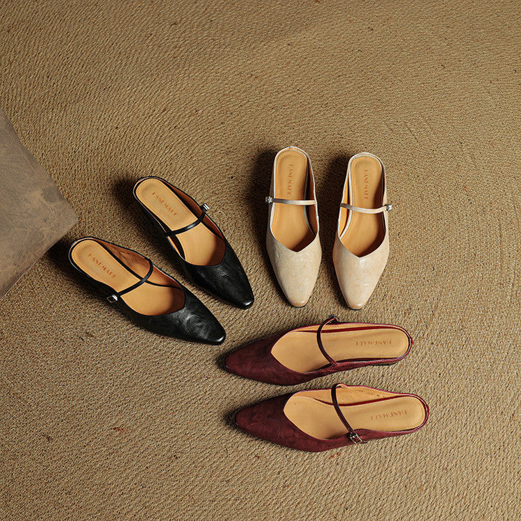 Sorolla Mules de cuero genuino