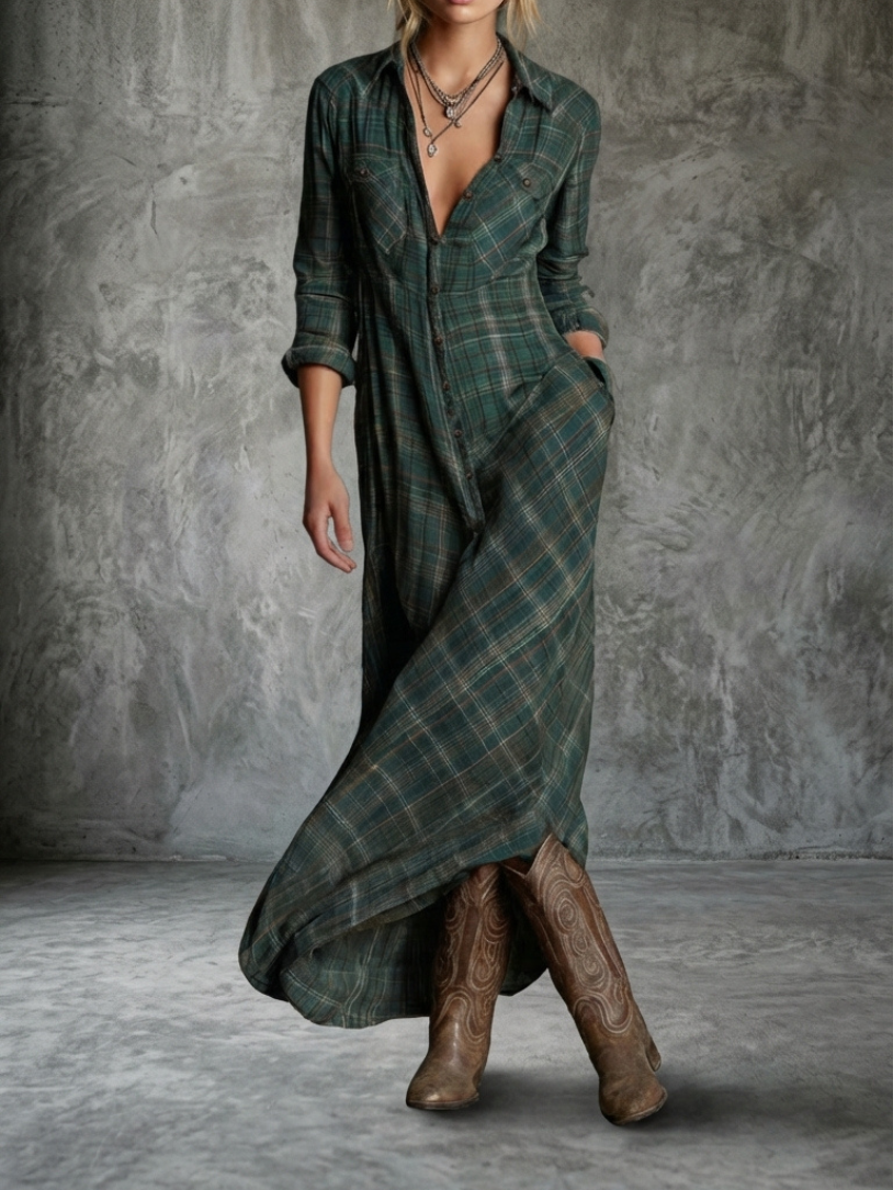 Graziella | Vestido largo a rayas con cuello