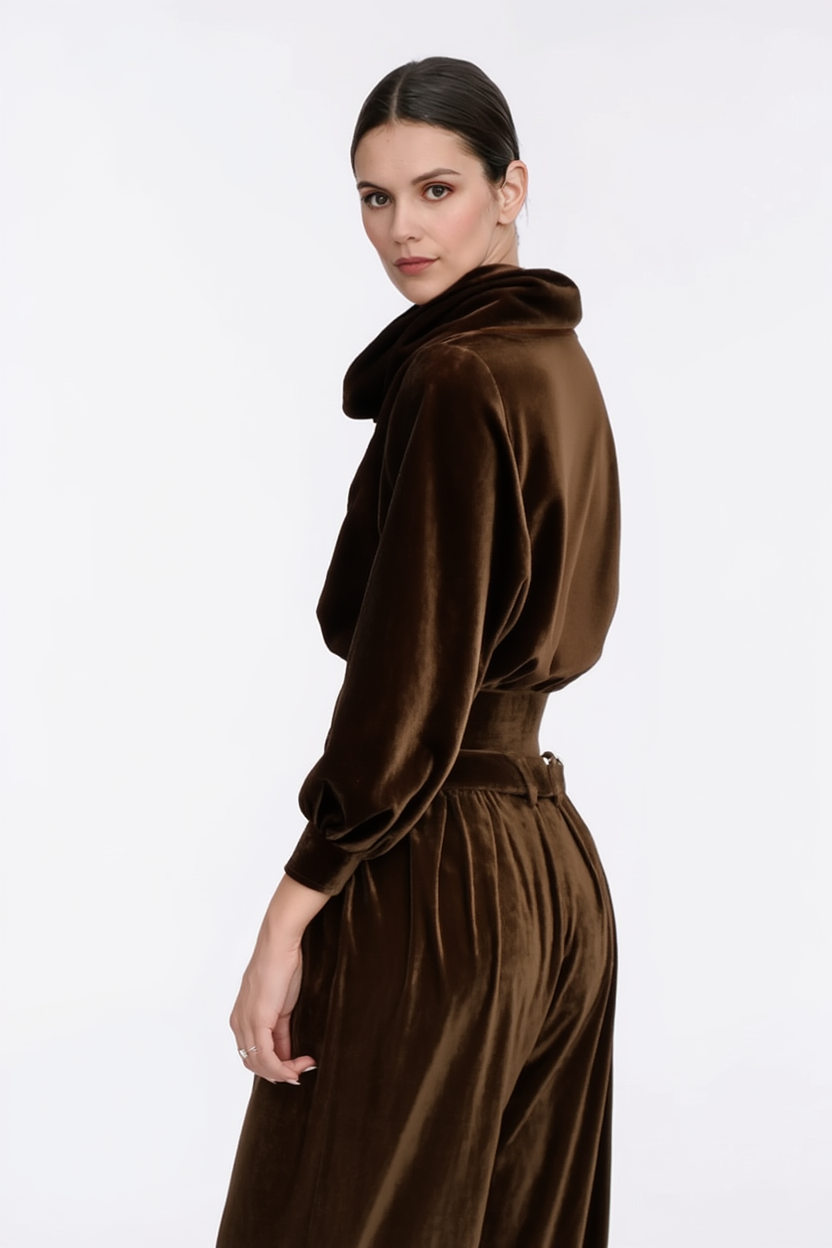 Elena | Conjunto vintage de sudadera con capucha y pantalones holgados