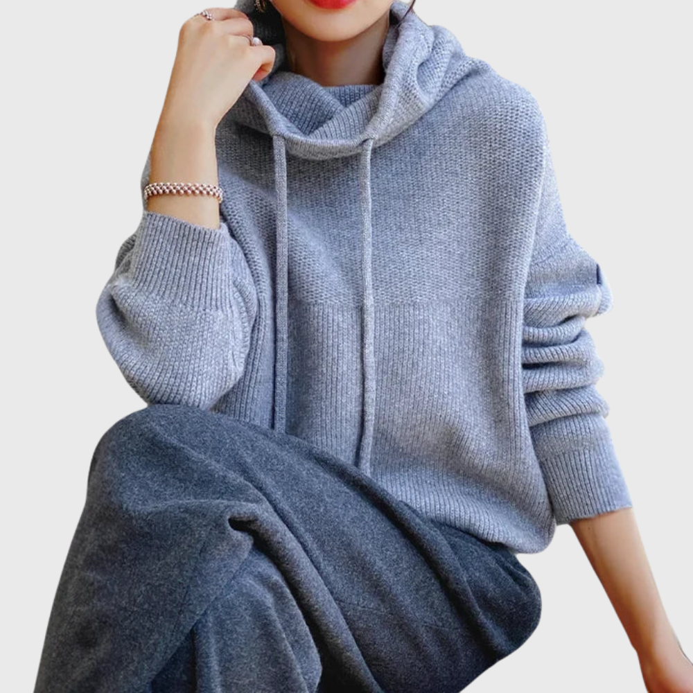 FELPA CON CAPUCHA EN CASHMERE 100%