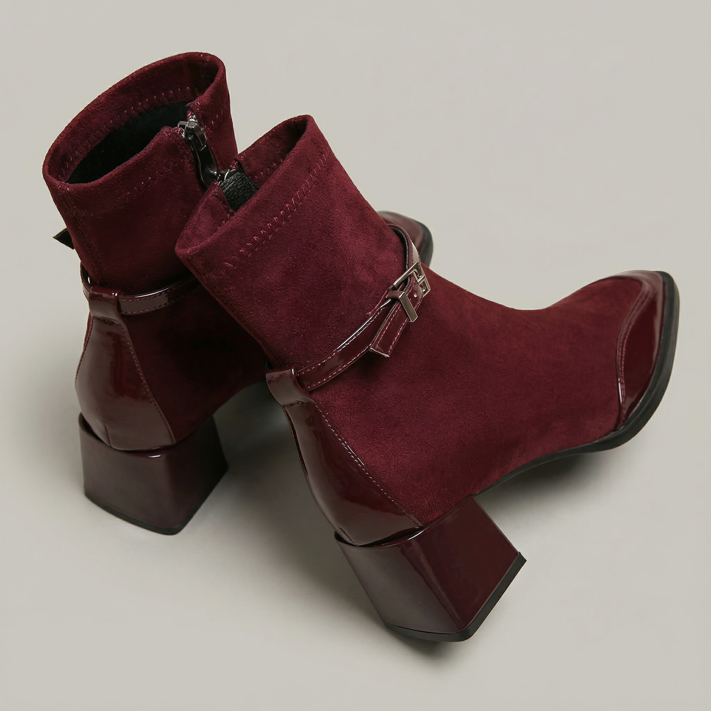 Romani | Botines elegantes de eco-ante con tacón medio