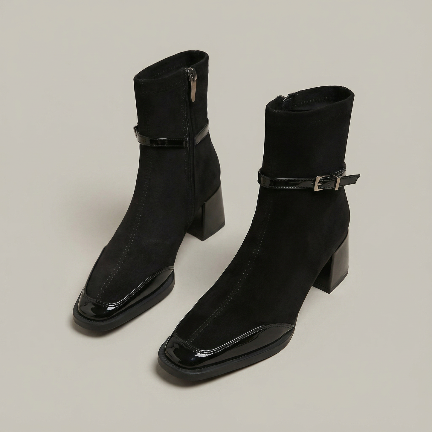 Romani | Botines elegantes de eco-ante con tacón medio