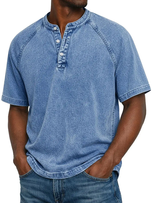 DIEGO | Camiseta Henley Vintage de Hombre