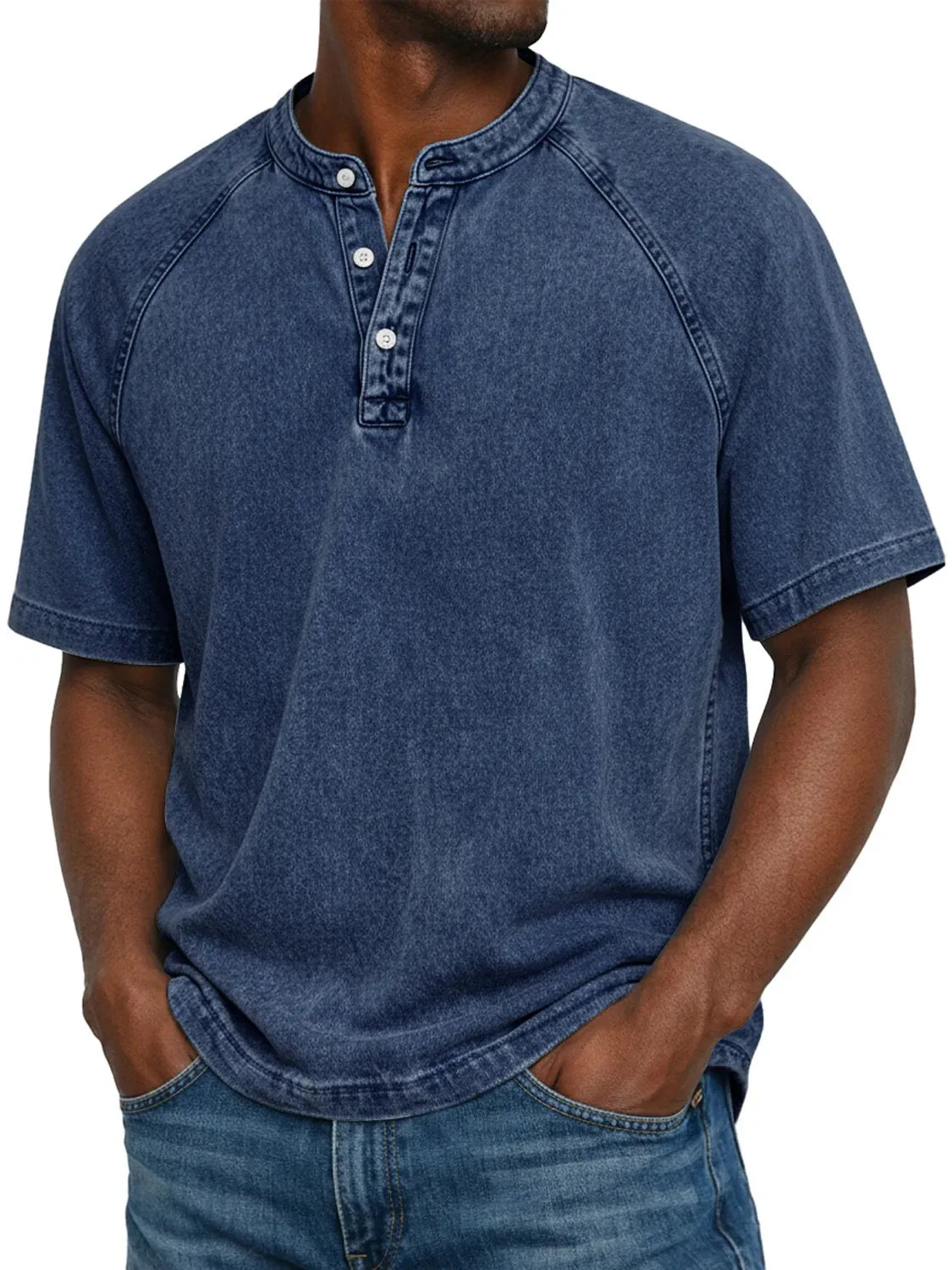 DIEGO | Camiseta Henley Vintage de Hombre