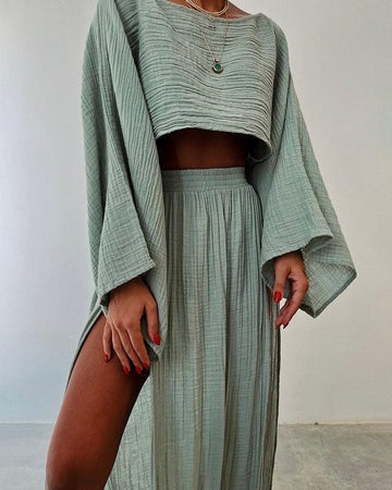 Mariela | Conjunto de dos piezas en algodón y lino con diseño ligero