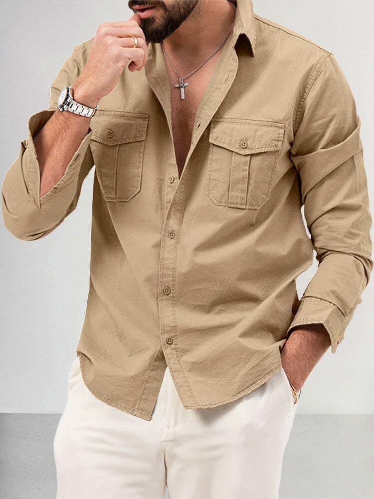 Giordano™ | Camisa casual estructurada con doble bolsillo