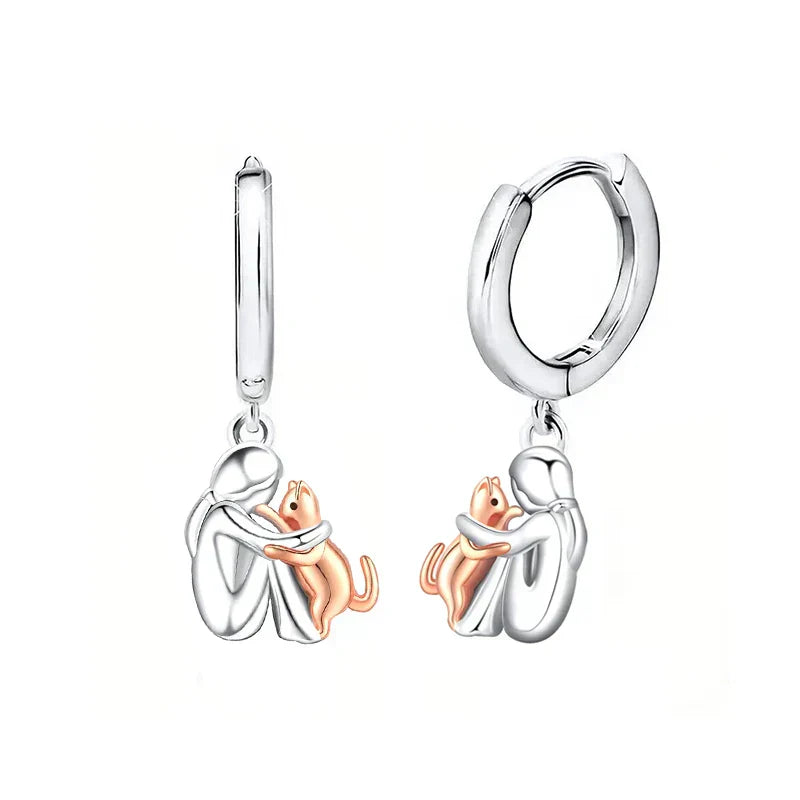 Lily™ - Pendientes Icono de Gato (Cierre Redondo)