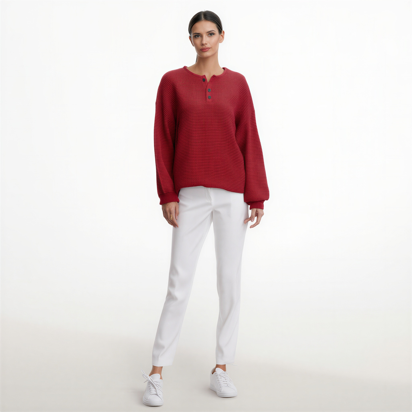 Nora | Jersey Suelto Botones Decorativos