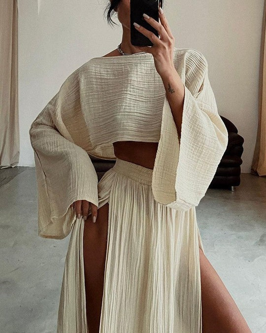 Mariela | Conjunto de dos piezas en algodón y lino con diseño ligero