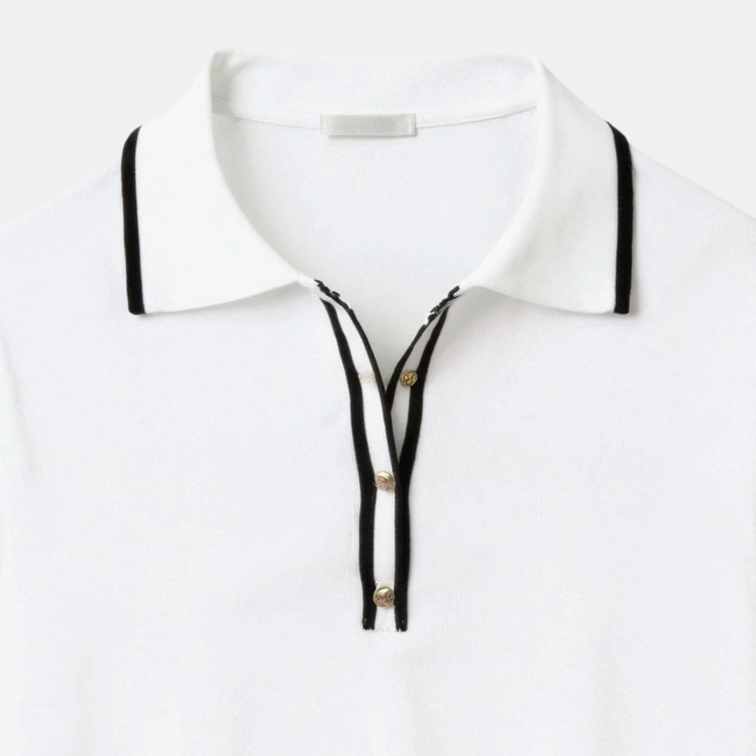 Sahara Polo | Polo slim de algodón elástico con ribete en contraste