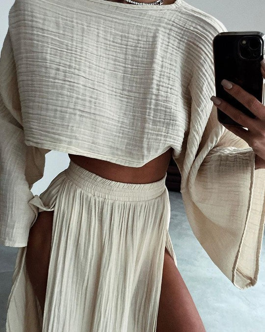 Mariela | Conjunto de dos piezas en algodón y lino con diseño ligero