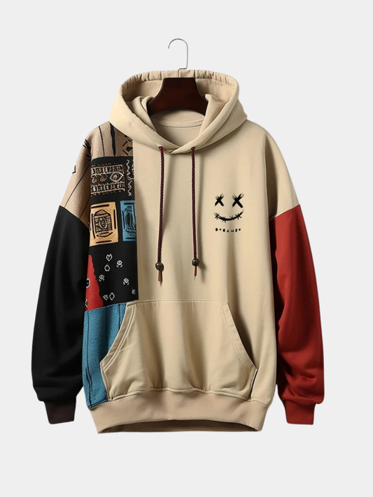 Axel | Sudadera Urbana Patchwork con Capucha