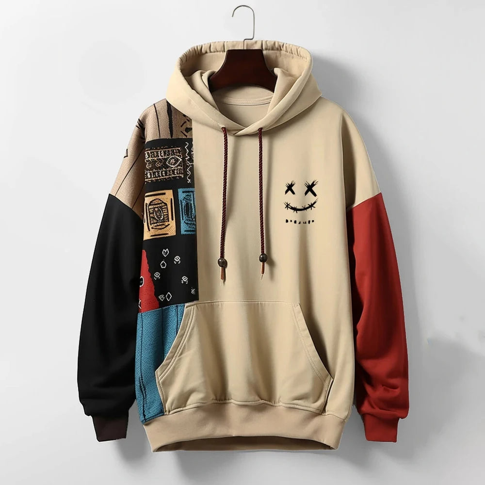 Axel | Sudadera Urbana Patchwork con Capucha