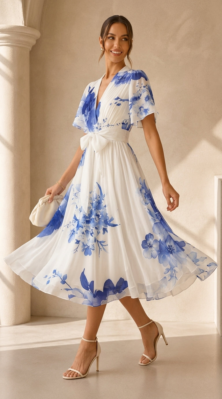 Amelia | Vestido Floral de Gasa