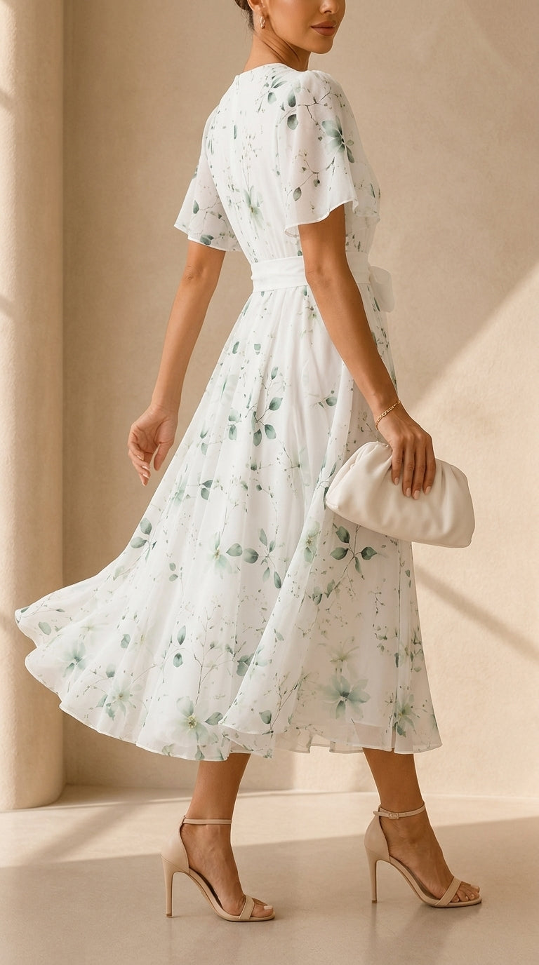 Amelia | Vestido Floral de Gasa