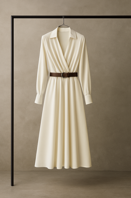 Vestido midi elegante  – estilo mediterráneo