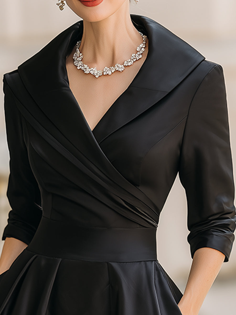 Alma | Elegante vestido midi de manga larga