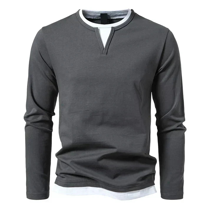 Alvin | Camiseta de manga larga premium de algodón peinado
