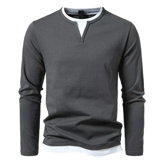 Alvin | Camiseta de manga larga premium de algodón peinado