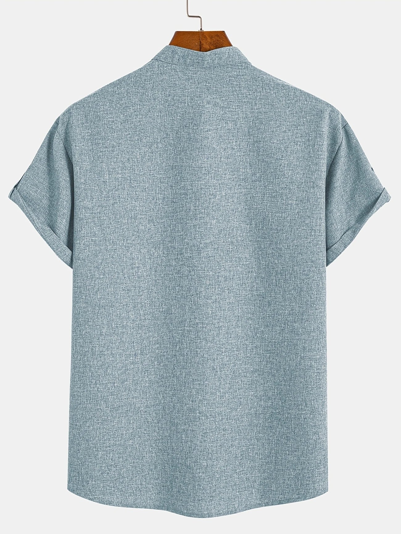 Francisco - Camisa Elegante de Manga Corta con Cuello Alto