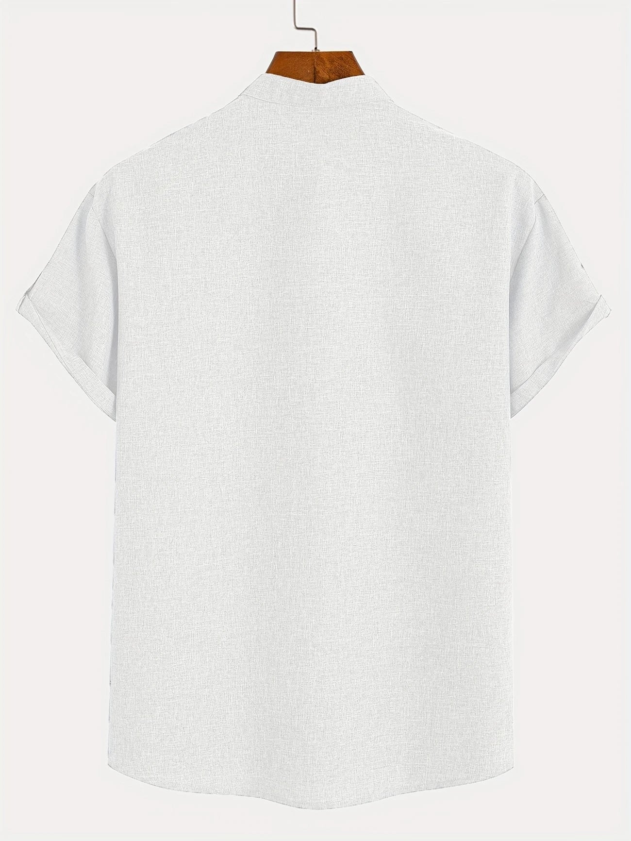Francisco - Camisa Elegante de Manga Corta con Cuello Alto