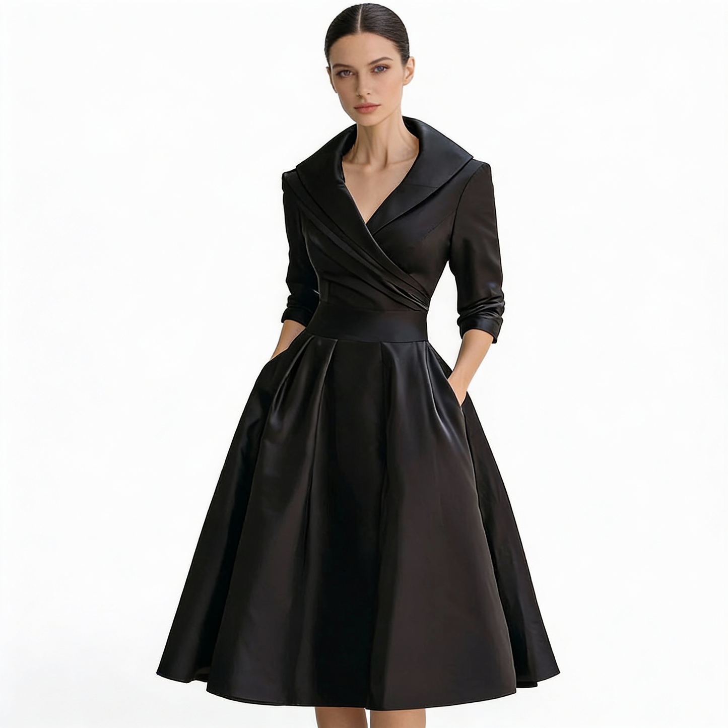 Alma | Elegante vestido midi de manga larga