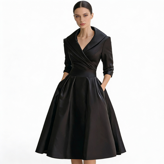 Alma | Elegante vestido midi de manga larga