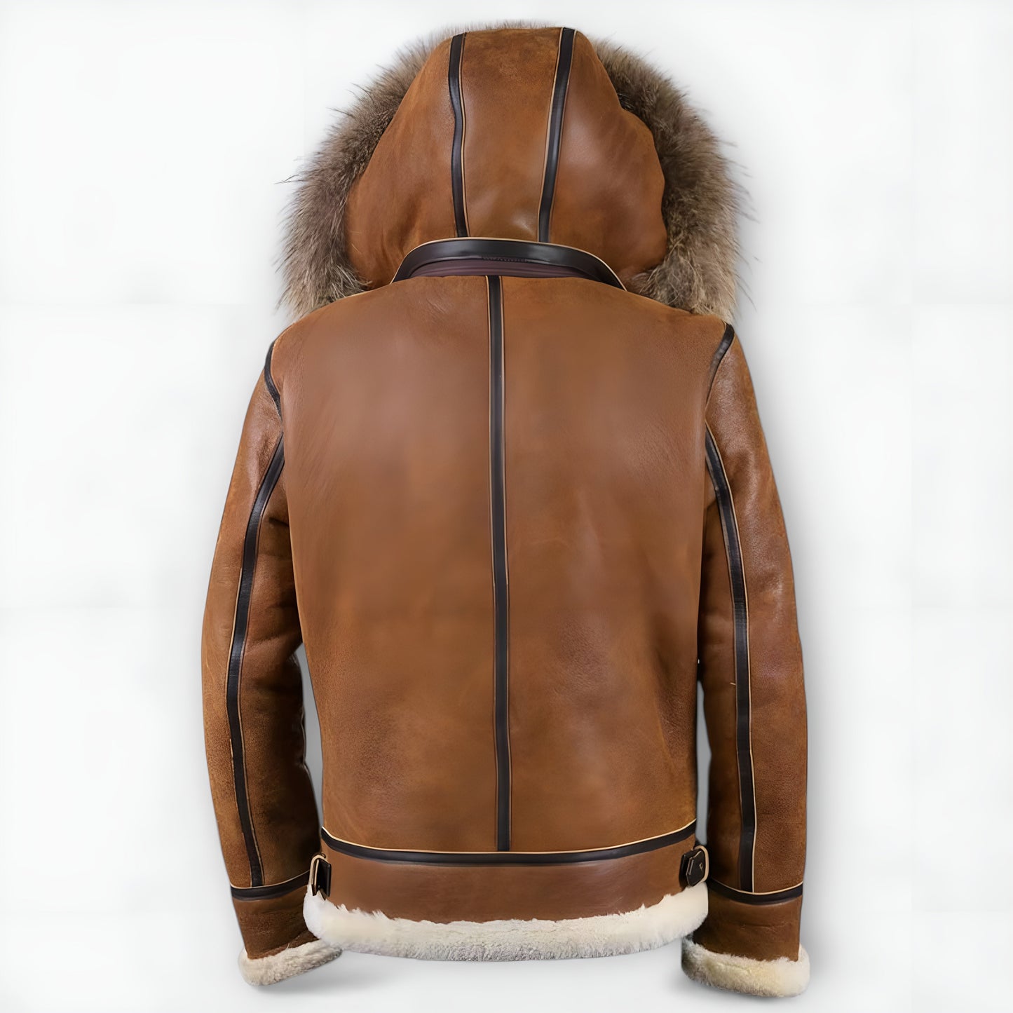 Aron™ | Chaqueta bomber con capucha de piel.