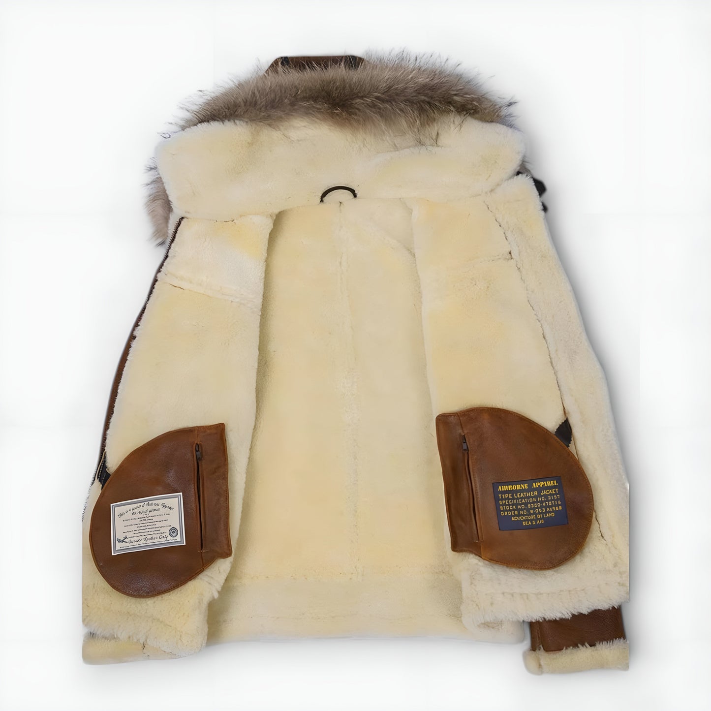 Aron™ | Chaqueta bomber con capucha de piel.