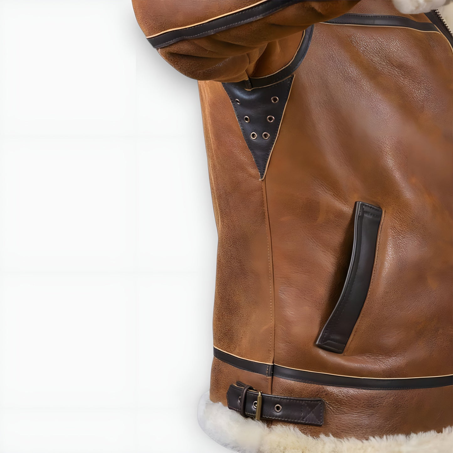 Aron™ | Chaqueta bomber con capucha de piel.