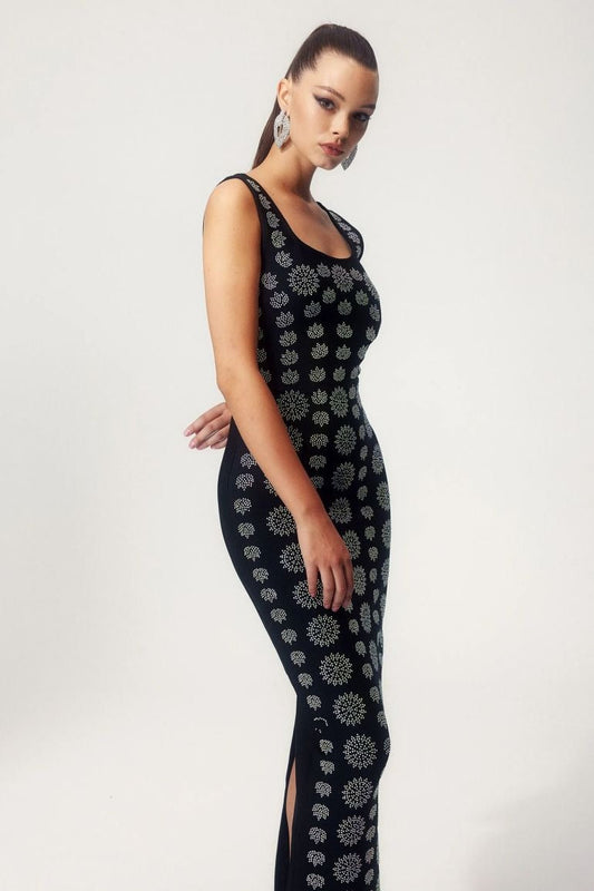 Moira Diamante Vestido maxi ajustado tipo bandage