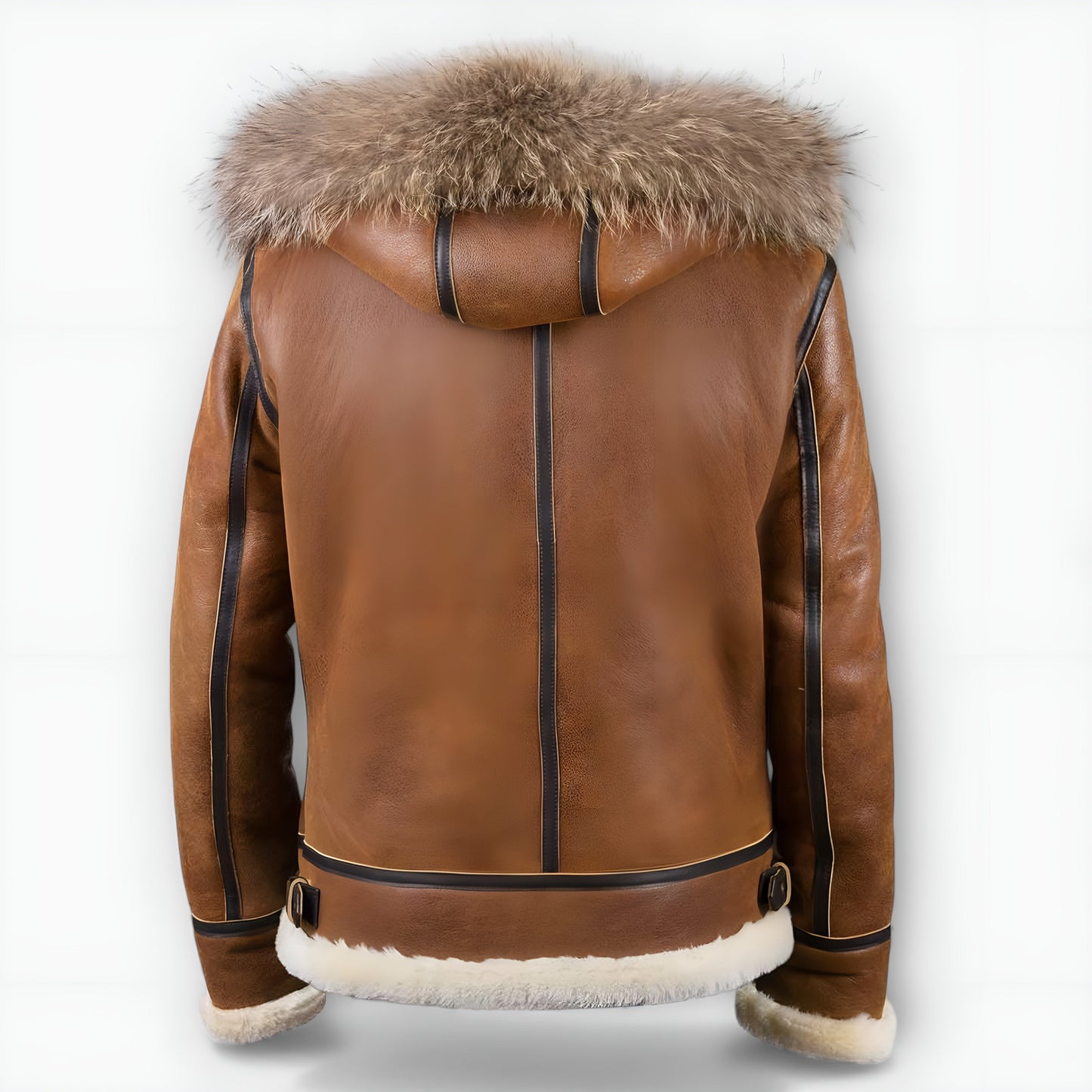 Aron™ | Chaqueta bomber con capucha de piel.
