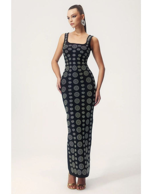Moira Diamante Vestido maxi ajustado tipo bandage
