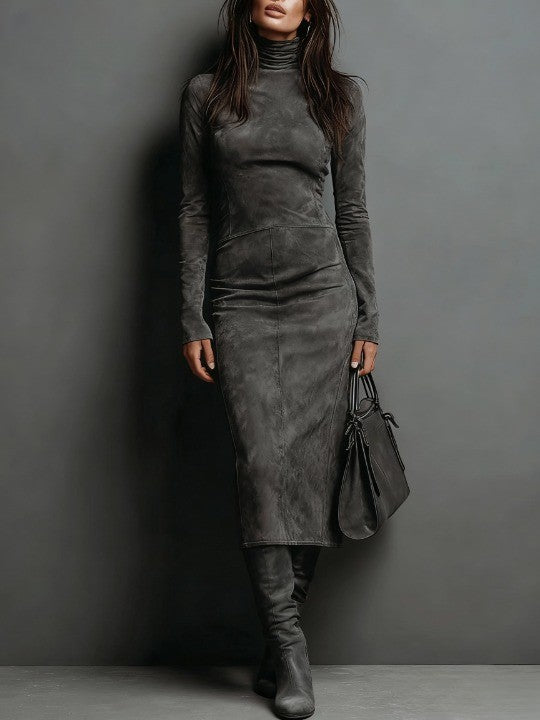Lorena - Vestido midi largo marrón (Copia)