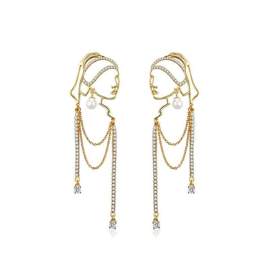 Verona™ | Pendientes elegantes con perla y caída fina