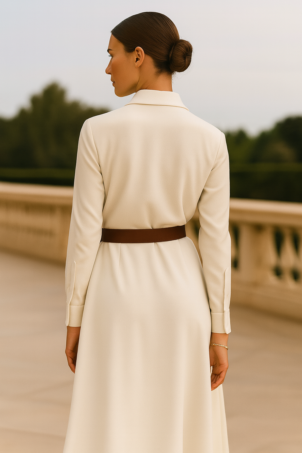 Vestido midi elegante  – estilo mediterráneo