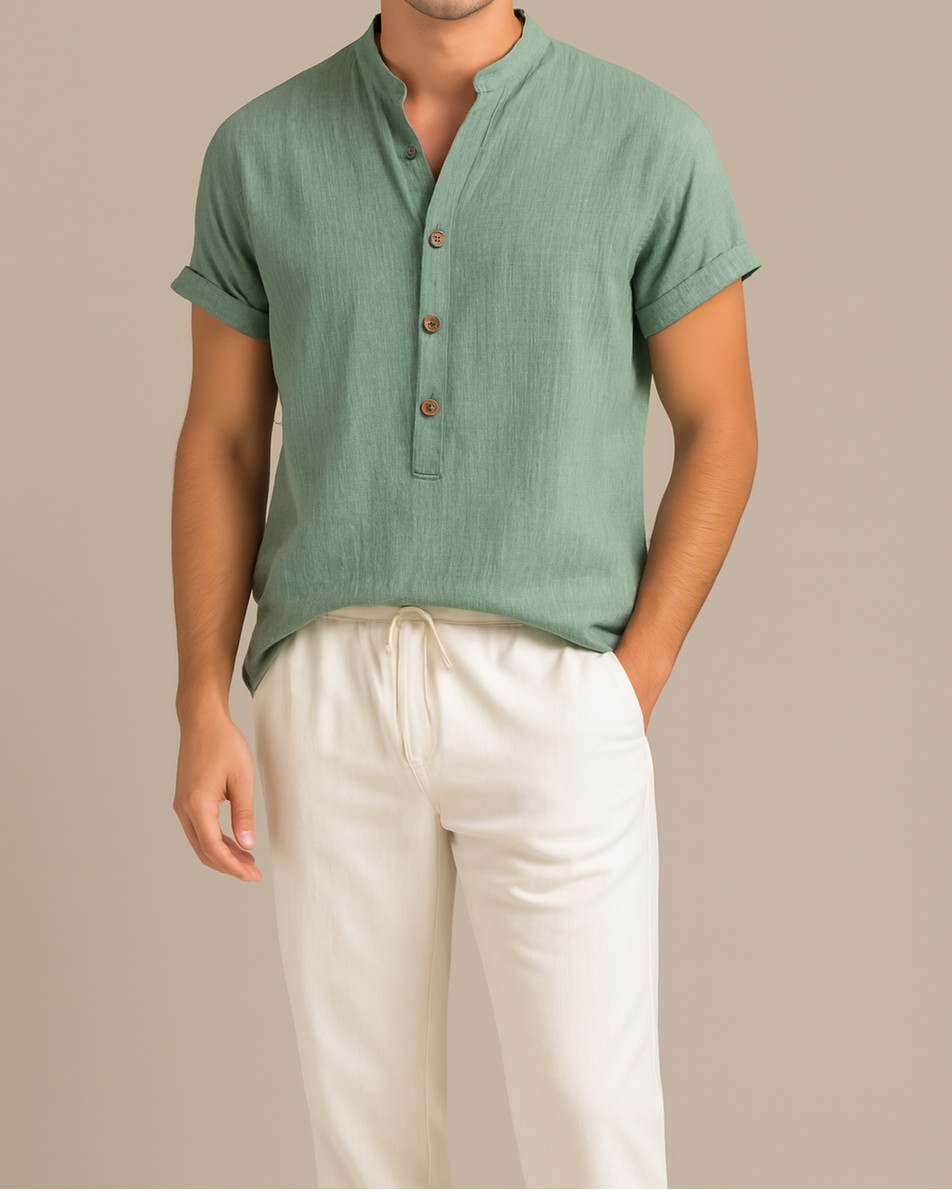 Desierto Set | Conjunto fluido de camisa y pantalón en mezcla premium de lino