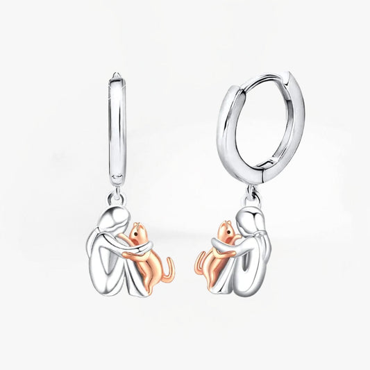 Lily™ - Pendientes Icono de Gato (Cierre Redondo)